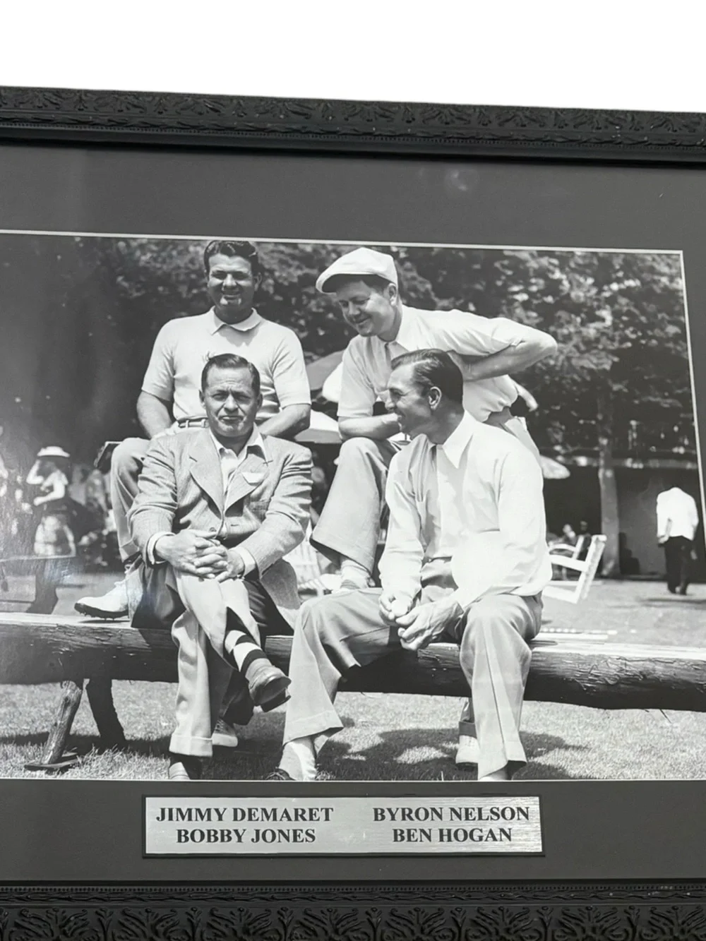 Black Framed Vintage Bobby Jones, Bryan Nelson, & Ben Hogan Photo Wall Art